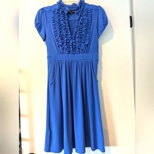 Max and Cleo cap sleeve summer dress sz 2 blue